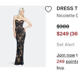 Dress the population Nicolette Gown in black, size, medium, new with tags